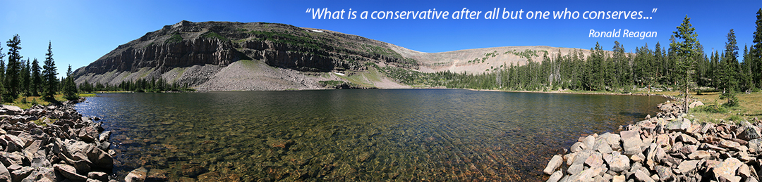 Mountains and Lake with Reagan Quote