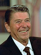 Close up of President Reagan smiling
